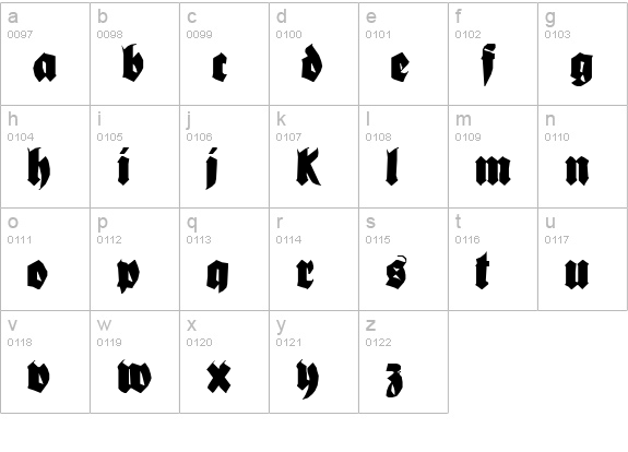 Bionique lowercase a-z preview