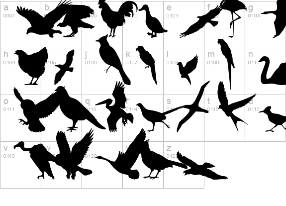 Birds of a Feather lowercase a-z preview