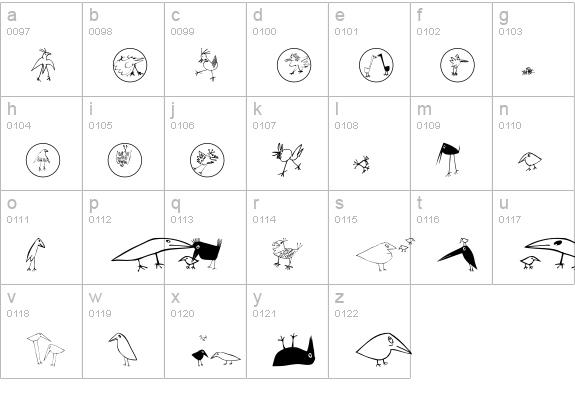 BirdsEF lowercase a-z preview