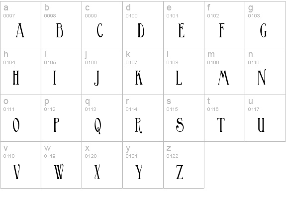BirminghamElongated lowercase a-z preview