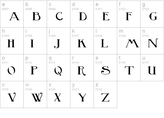 BirminghamTitlingBold lowercase a-z preview