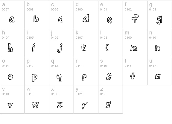 BistroSketch lowercase a-z preview