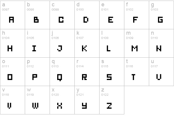 bitmirror lowercase a-z preview