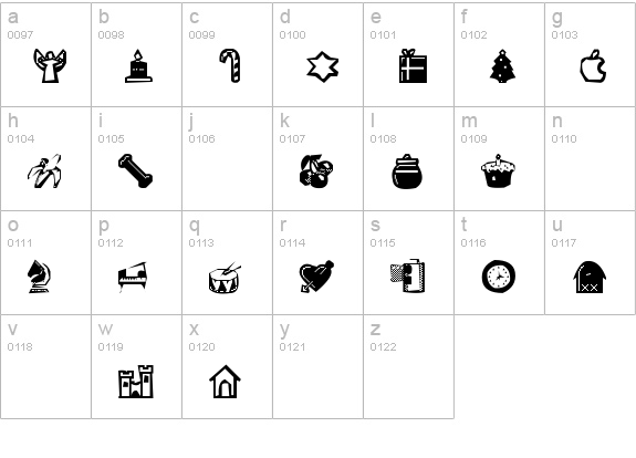 Bits 'n' Pieces lowercase a-z preview