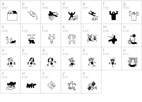 Bitsbats lowercase a-z preview