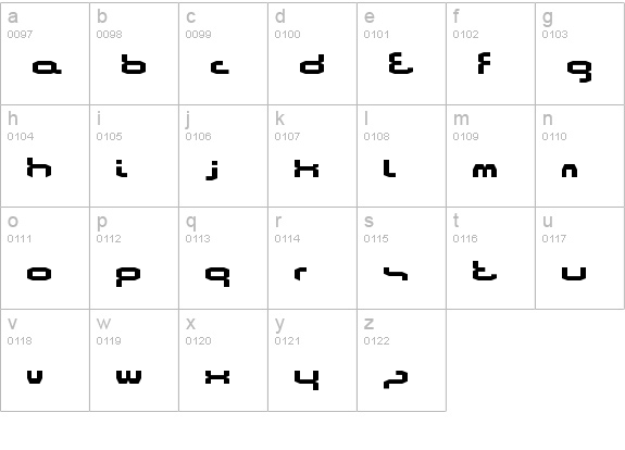 Bitstorm lowercase a-z preview