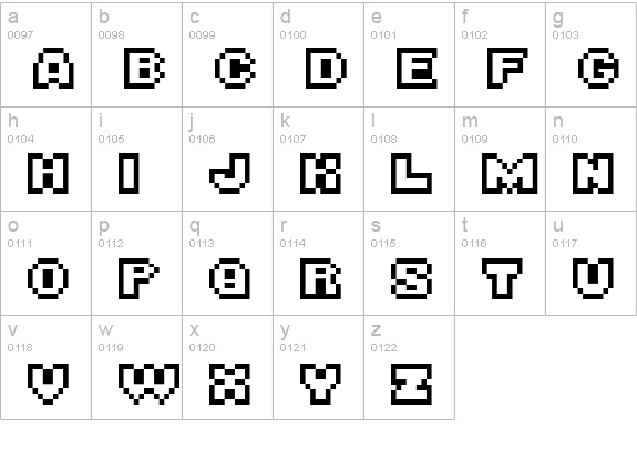 BITSY lowercase a-z preview
