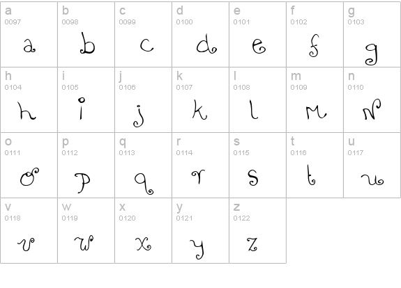 Bizzy Bee lowercase a-z preview