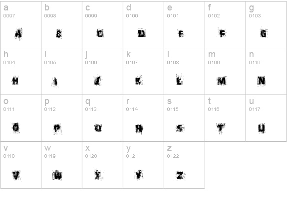 Black Oak  lowercase a-z preview