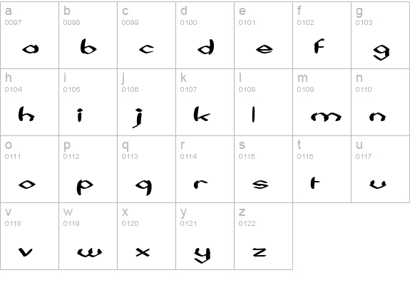 Black Sheaf lowercase a-z preview