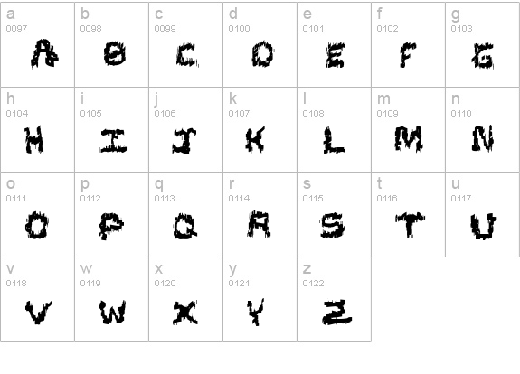 Black Shirt Slime Trail lowercase a-z preview