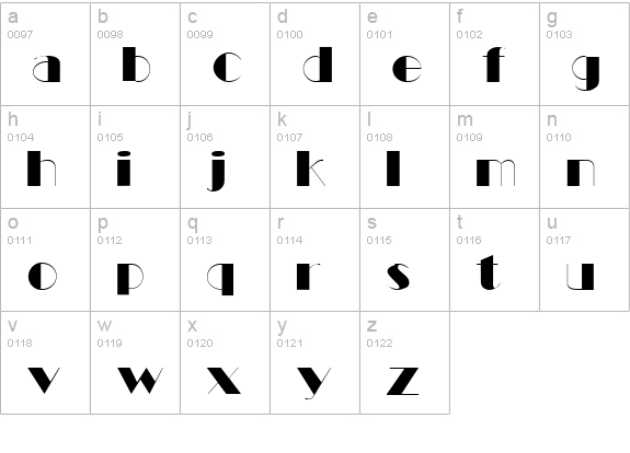 Black Tie Display SSi lowercase a-z preview