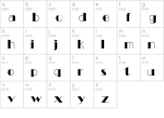 Black Tie Engraved Display SSi lowercase a-z preview