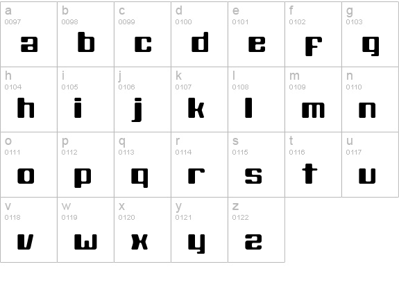 Black Wolf lowercase a-z preview