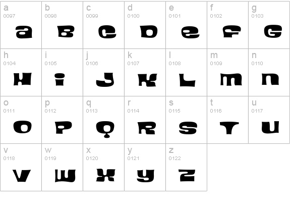 Blackcurrant-Black lowercase a-z preview