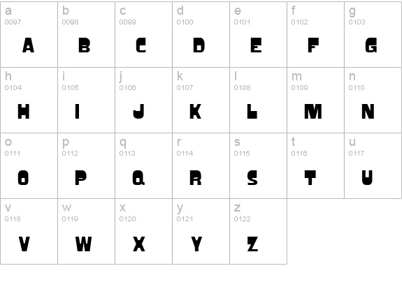 Blacktop Small Caps lowercase a-z preview