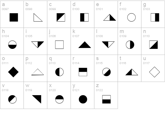 Blackwhite lowercase a-z preview
