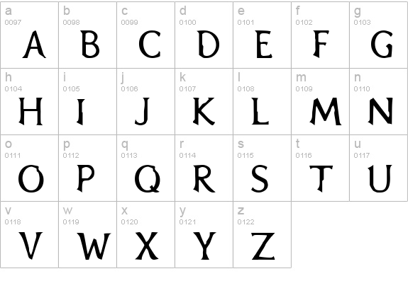 Blair Caps lowercase a-z preview