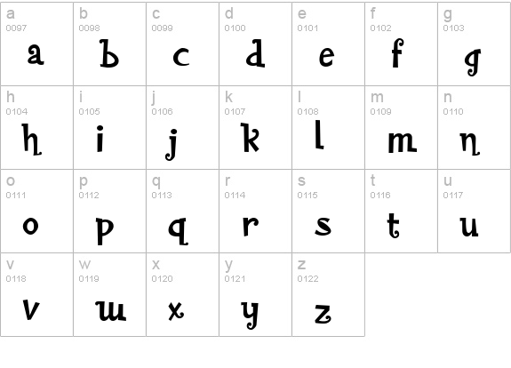 Blairesque Festive JF lowercase a-z preview
