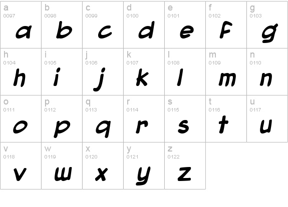 Blambot Pro Lite Bold lowercase a-z preview