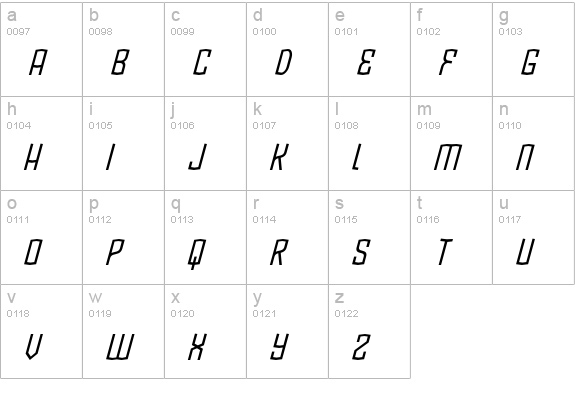 BlamDude BB Italic lowercase a-z preview