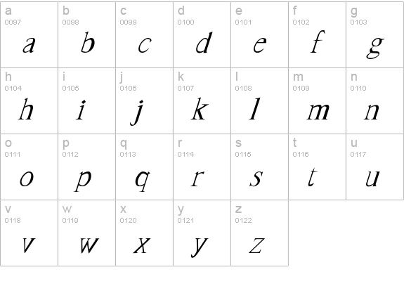 Blankboxer-Italic lowercase a-z preview