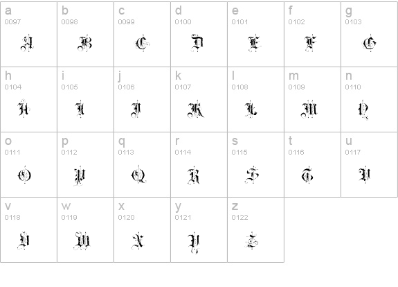 BLAQ Crashed lowercase a-z preview