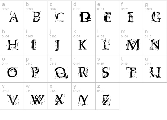Blasphemy lowercase a-z preview