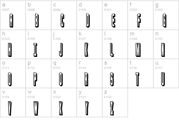 Blaster lowercase a-z preview