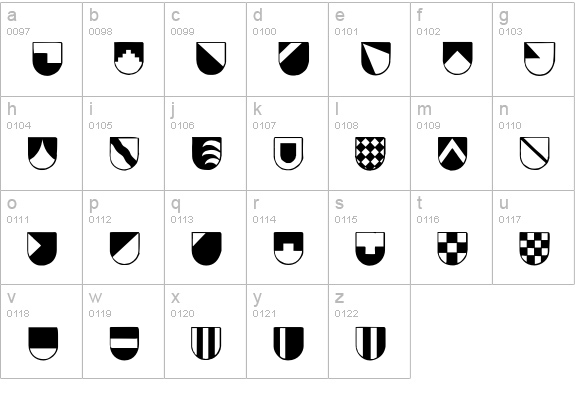 Blazon lowercase a-z preview