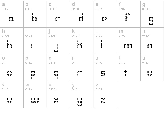 Bleak Segments BRK lowercase a-z preview