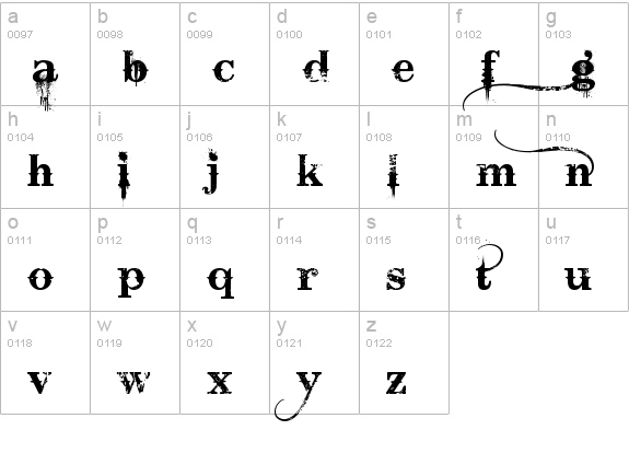 Bleeding Cowboys lowercase a-z preview