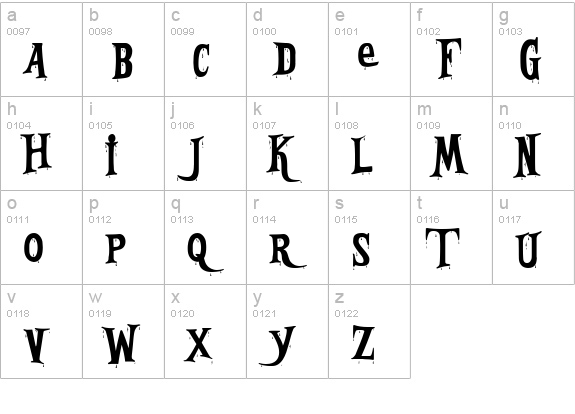 Bleeding Freaks Demo lowercase a-z preview
