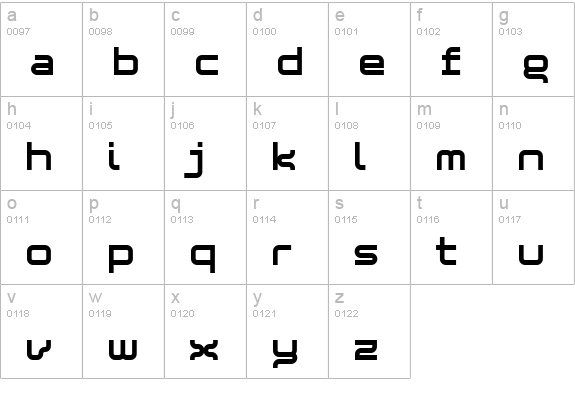 Blessed Bold lowercase a-z preview