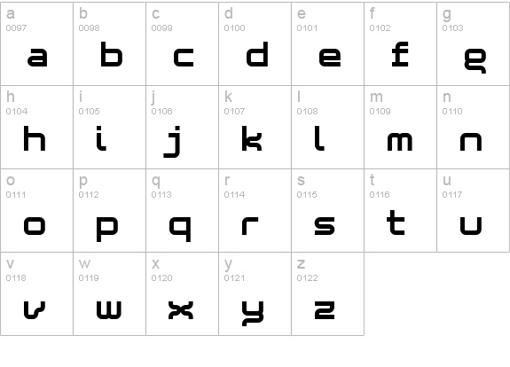 Blessed ExtraBold lowercase a-z preview