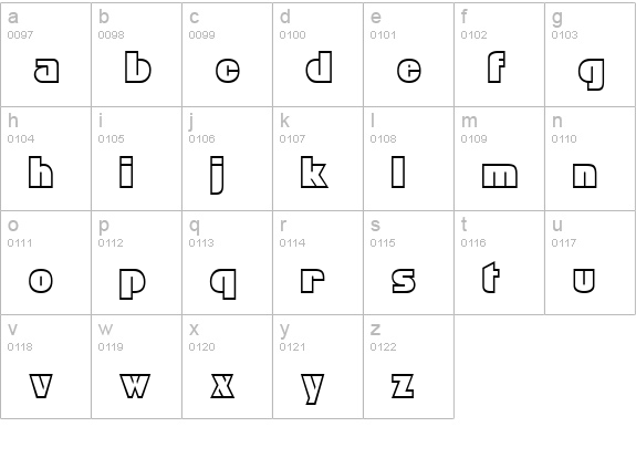 Bleucher lowercase a-z preview