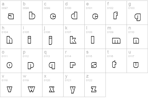Bleucher Regular lowercase a-z preview