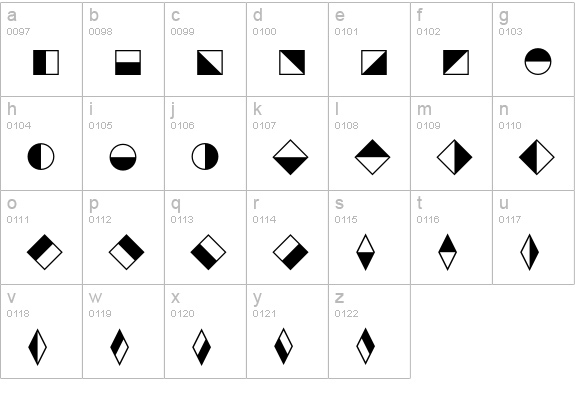 Blickfang lowercase a-z preview