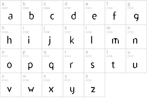 BlindfishLight lowercase a-z preview