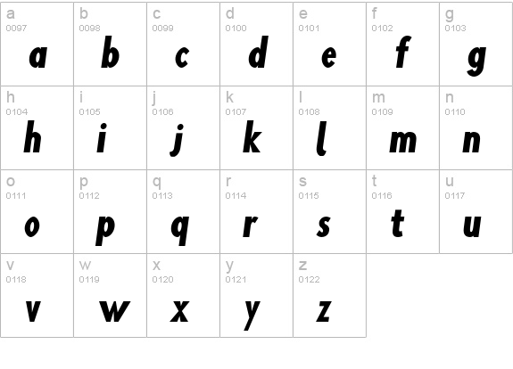Blink Oblique lowercase a-z preview