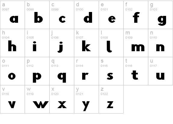 Blink Ultra Wide lowercase a-z preview