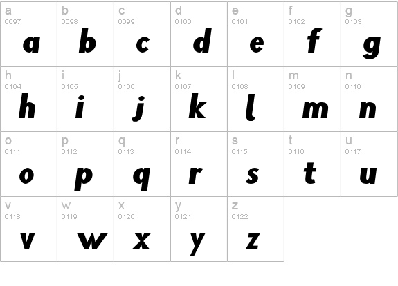Blink Wide Oblique lowercase a-z preview