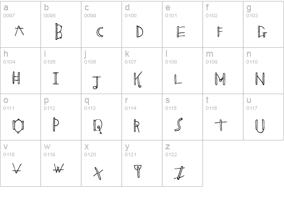 Blinkers lowercase a-z preview