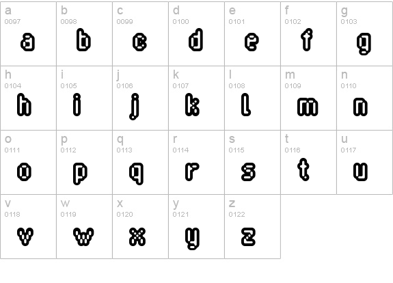 Blippia lowercase a-z preview