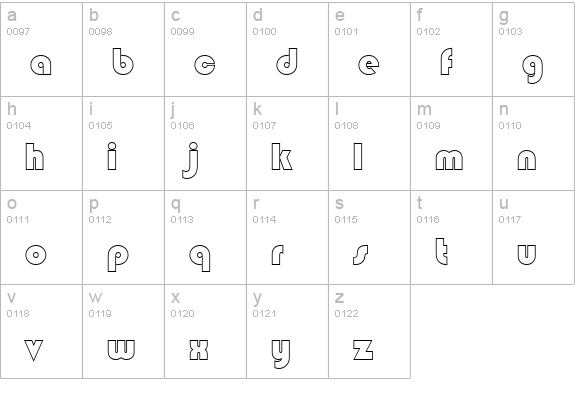BlippoBlaOutP lowercase a-z preview