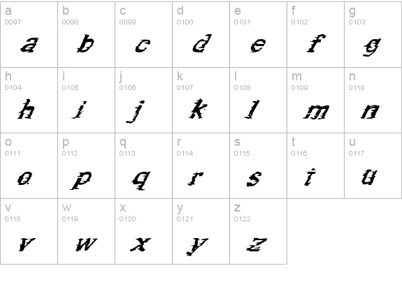 Blitzkrieg lowercase a-z preview