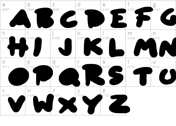 Blob Toon Shadows
 lowercase a-z preview