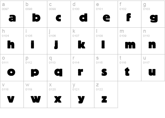 Block Berthold R lowercase a-z preview