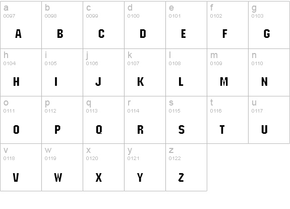 Block Wide Normal lowercase a-z preview
