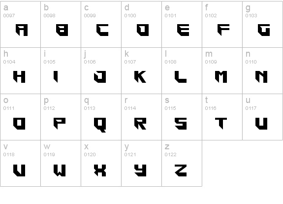 Blockar lowercase a-z preview